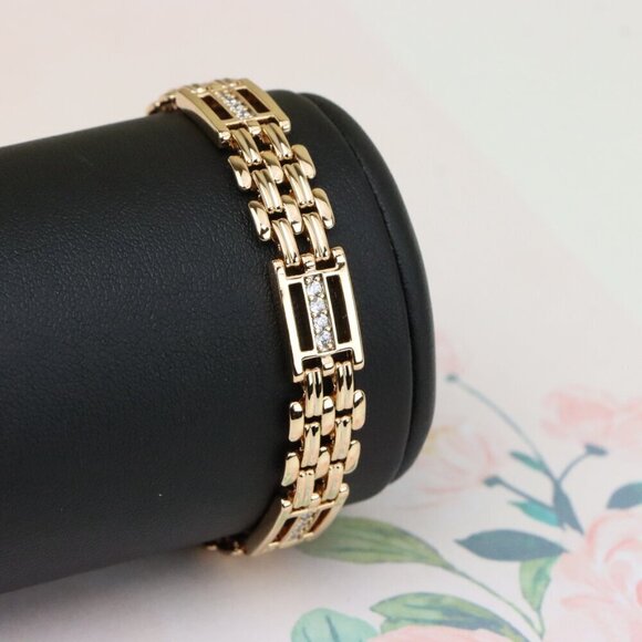 "Elegant Rose Gold Plated Bracelet with Sparkling Crystal Accents, XPBL0912 - Picture 7 of 12